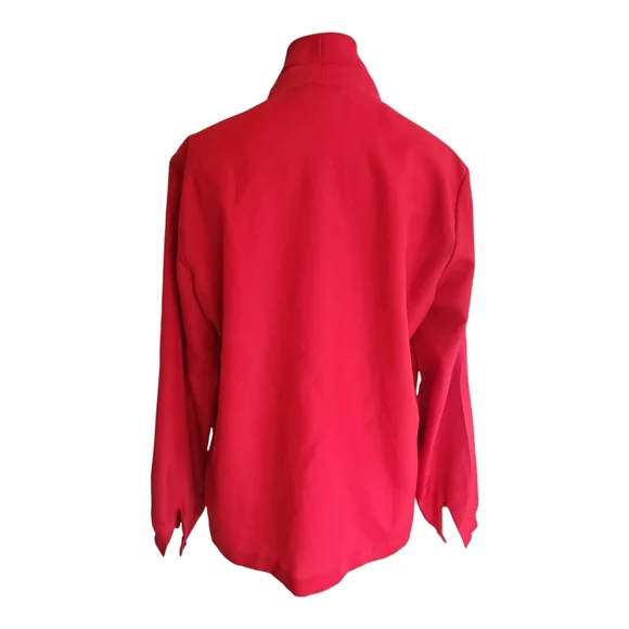 VTG Alicia Red Necktie Secretary Blouse Button-Up Long Sleeve Women’s 14 - Picture 4 of 11